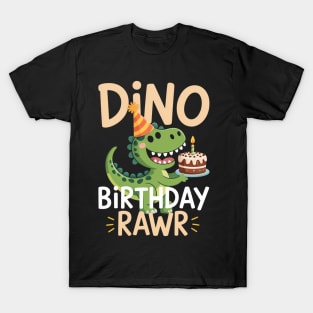 Dino Birthday Rawr Cute Roaring Party T-Shirt